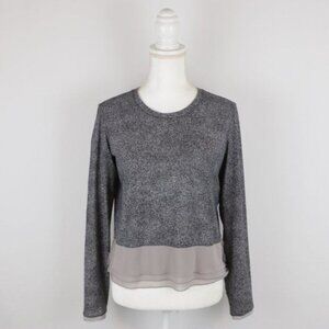 Lululemon Sole Training Women's Size 6 Black Gray Crewneck Long Sleeve Top